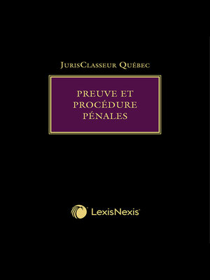 cover image of JCQ &#8212; Preuve et procédure pénales